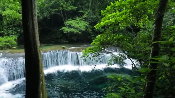 Rarru Rentapao Cascades Waterval Rivier Teouma Dorp Efate Island Vanuatu — Stockvideo