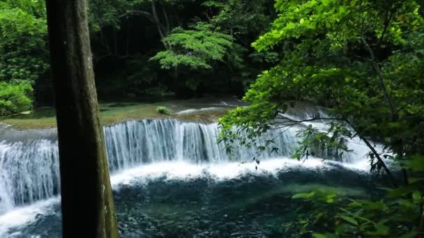 瓦努阿图Efate岛 Teouma村 瀑布和河流 Naquru Rentapao瀑布 — 图库视频影像