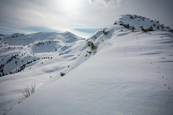 冬季的Planneralm滑雪胜地 奥地利阿尔卑斯山 — 图库照片