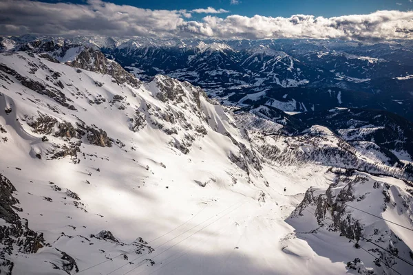 Сніжна Зимова Панорама Дахштайнських Альп Австрія — стокове фото