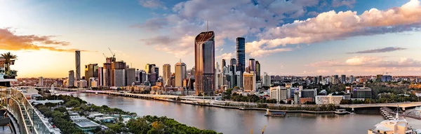 Brisbane Austrália Julho 2019 Noite Imagem Areal Brisbane Cbd South — Fotografia de Stock