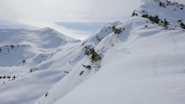 Snowy Peaks Planneralm Skiing Resort Winter Austrian Alps — Stock Video