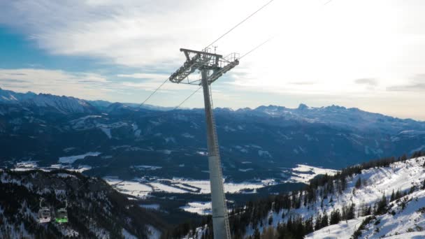 Tauplitz Alm Oostenrijk Feb 2020 Skigebied Tauplitz Alm Alpen Winter — Stockvideo