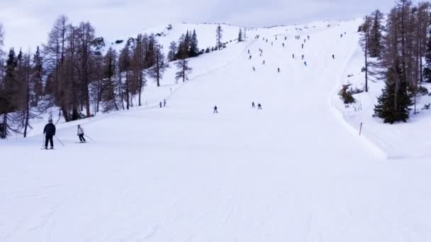 Tauplitz Alm Österrike Feb 2020 Skidorten Tauplitz Alm Alperna Vintern — Stockvideo