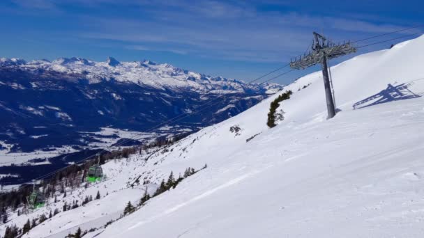 Tauplitz Alm Österrike Feb 2020 Skidorten Tauplitz Alm Alperna Vintern — Stockvideo