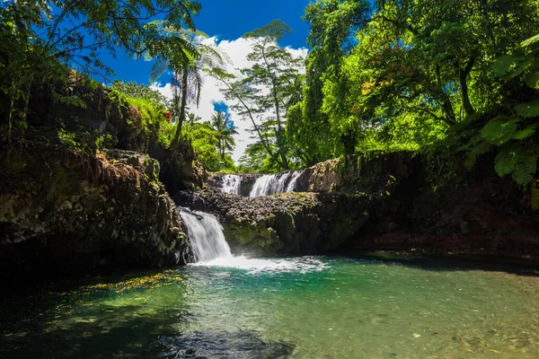 Vibrant Togitogiga Falls Swimming Hole Upolu Samoa Islands — Stock Photo, Image