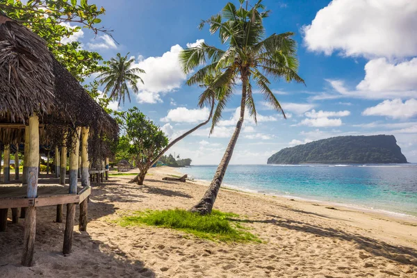 Пляж Лаломану Открытой Хижиной Фалес Южная Сторона Острова Уполу Самоа — стоковое фото