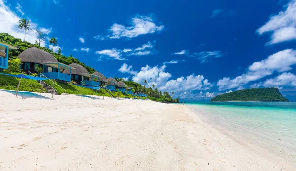 Lalomanu Beach Open Huts Called Fales South Side Upolu Island — Stock Photo, Image