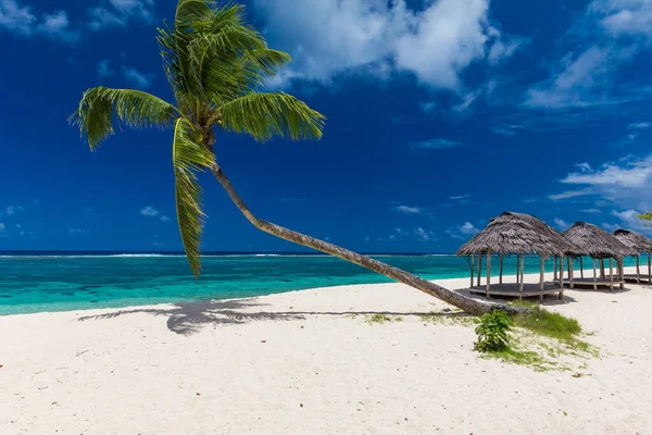 Lalomanu Strand Met Open Hutten Genaamd Fales Zuidkant Van Upolu — Stockfoto