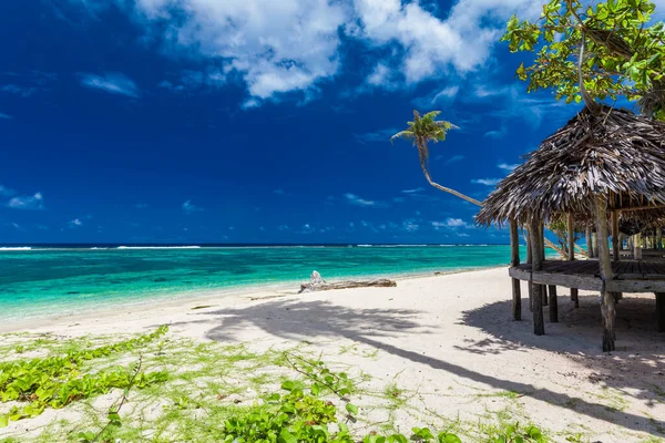 Пляж Лаломану Открытой Хижиной Фалес Южная Сторона Острова Уполу Самоа — стоковое фото