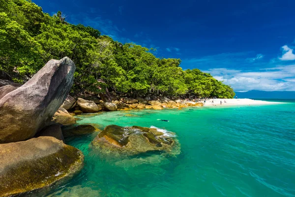 Nudey Beach Ilha Fitzroy Área Cairns Queensland Austrália Parte Grande — Fotografia de Stock