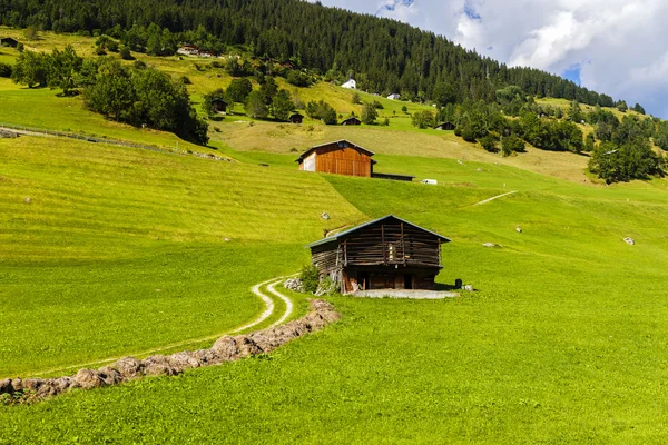 Paisagem de verão idílica nos Alpes com montanha verde fresca — Fotografia de Stock