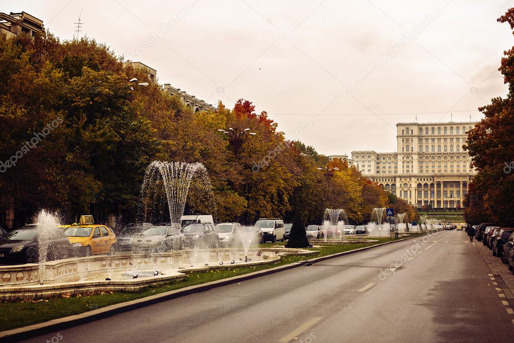 Picture autumn Unirii Square in Bucharest Romania on 24/10/2016