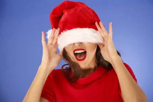 Retrato de una hermosa mujer concepto de Navidad —  Fotos de Stock