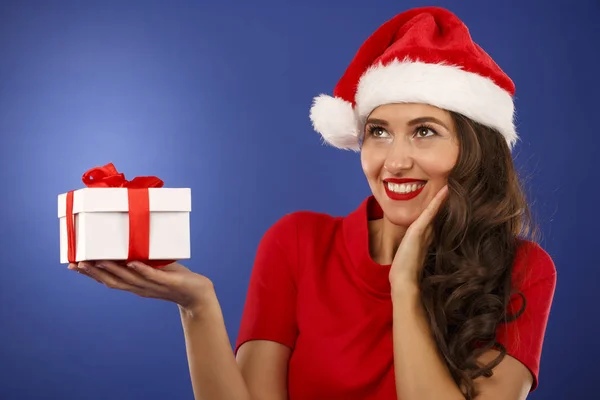 Portret van een mooie vrouw kerst concept — Stockfoto