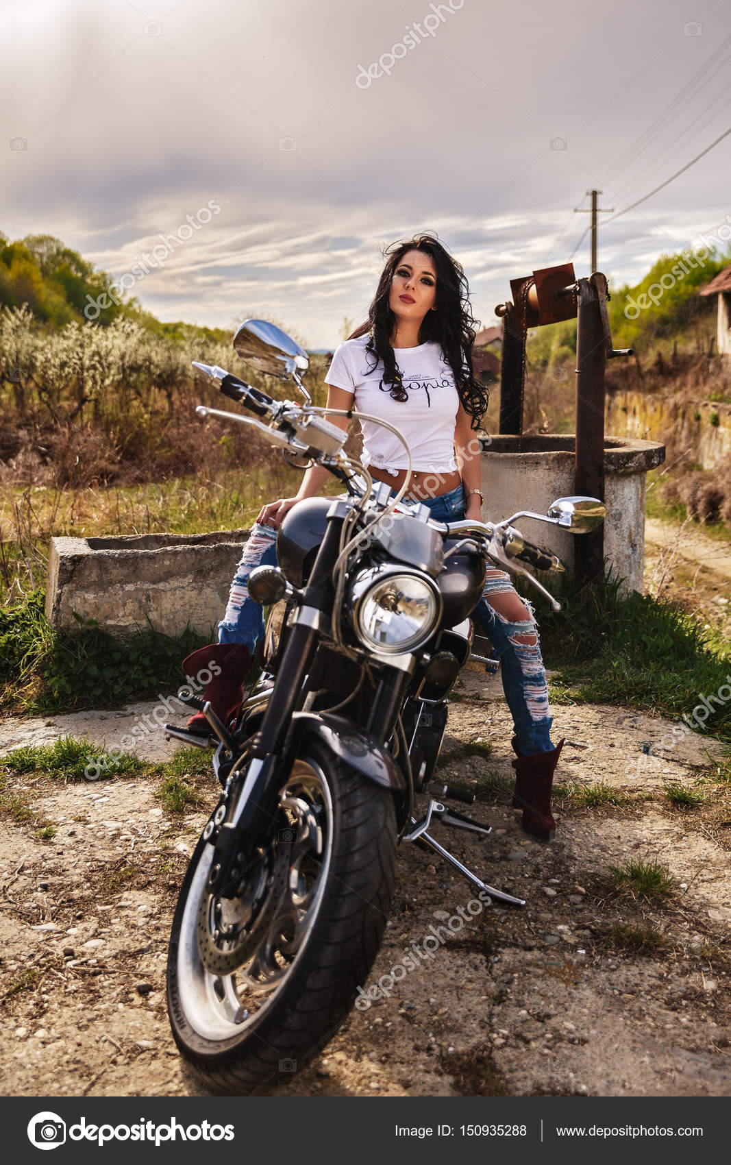 Sexy Motorradfahrerin Sexy Motorradfahrerin