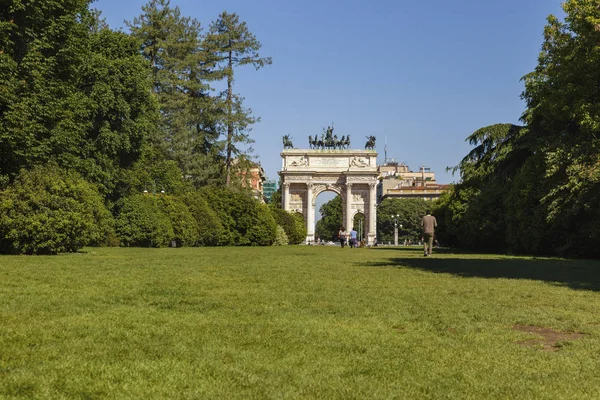 Arch of Peace in Sempione Park, Milaan, Lombardije, Italië, 13-05-20 — Stockfoto