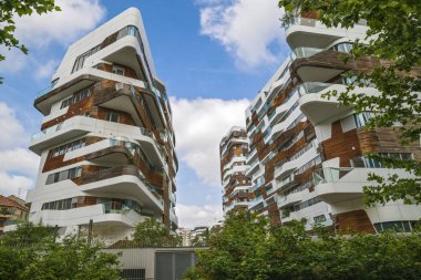 Milan, İtalya, Mayıs, 2017: Modern konut yapı evleri c