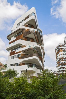 Milan, İtalya, Mayıs, 2017: Modern konut yapı evleri c
