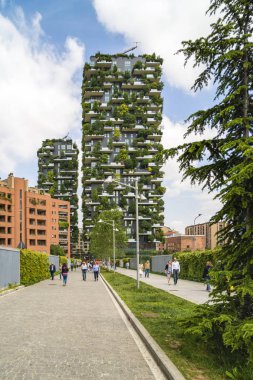 Milan, İtalya - 28 Mayıs 2017: Bosco Verticale (dikey orman) l