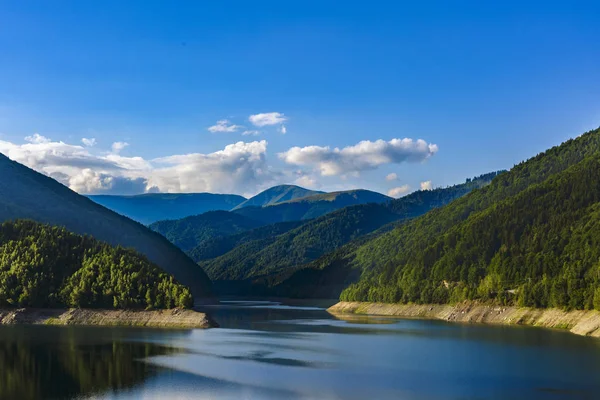 Bir yaz gününde güzel sahne ile göl Voina, Romanya