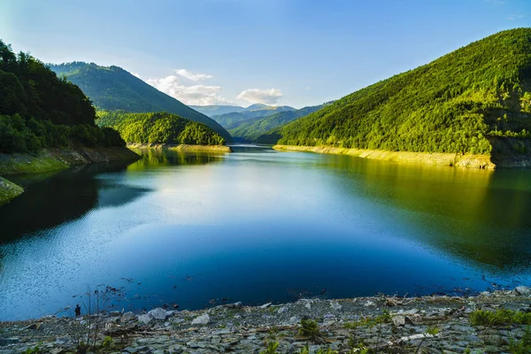 Beautiful scenery with Lake Voina, Romania on a summer day — Stock Photo, Image