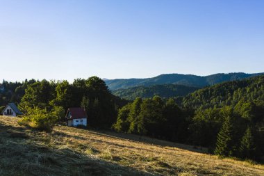 Dağ manzarası Balkan Avrupa'da bir yaz gününde