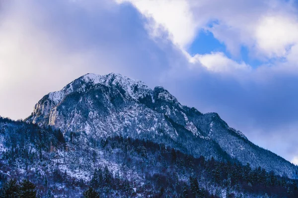Beautiful winter landscape with Carpati Piatra Craiului mountain