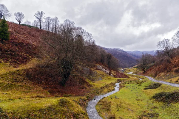 El río otoñal en las montañas — Foto de Stock