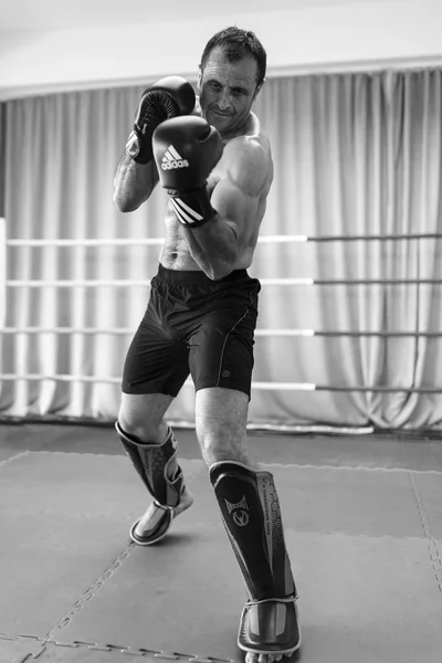 Prezentacja kickboxing w Pitesti Rumunii przez Master Marius C — Zdjęcie stockowe