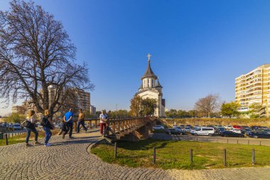 Romanya 'nın Oradea kentini gezmek, 26 Ekim 2019. Eski yapı