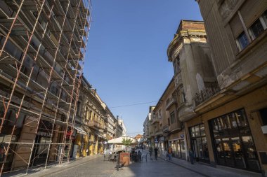 Romanya 'nın Oradea kentini gezmek, 26 Ekim 2019. Eski yapı