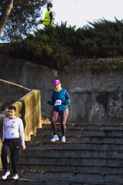 Romanya, Arges, Pitesti 'de 15 Aralık 2019 Yarı Maraton Yarışması