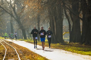 Romanya, Arges, Pitesti 'de 15 Aralık 2019 Yarı Maraton Yarışması