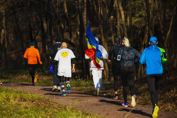 15-Dezember 2019 Halbmarathon-Wettbewerb in Rumänien, arges, pitesti — Stockfoto