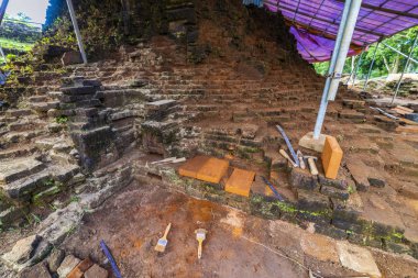 14 Ocak 2020 Oğlum Vietnam 'daki Eski Hindu tapınağının kalıntıları.