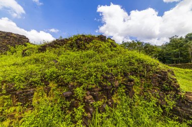 14 Ocak 2020 Oğlum Vietnam 'daki Eski Hindu tapınağının kalıntıları.