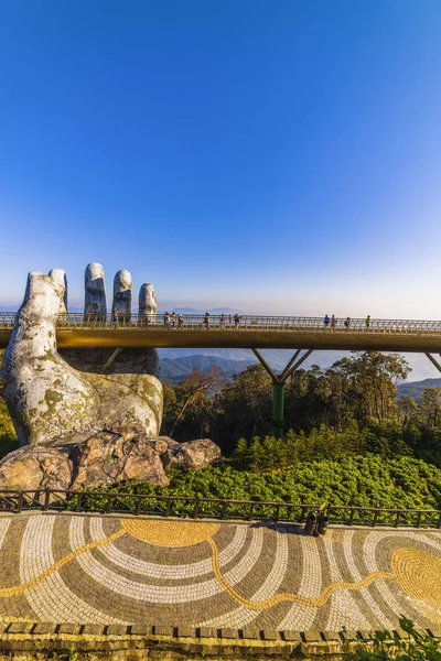 Ponte Oro Della Mano Dio Nang Vietnam Gennaio 2020 — Foto Stock