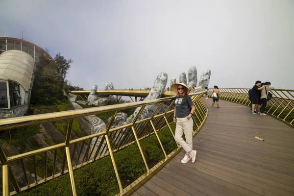 Золотой Мост Десницы Божьей Вьетнаме Январь 2020 — стоковое фото