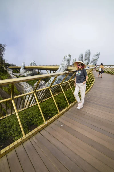 Ponte Dourada Mão Deus Nang Vietname Janeiro 2020 — Fotografia de Stock