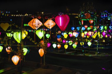 Hoi An, Vietnam - January 16, 2020: Night view of  Hoi An, Hoi An is the World's Cultural heritage site, famous for mixed cultures and architecture.