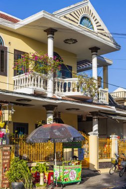 Hoi An, Vietnam - January 16, 2020: Representative images of the various tourist attractions seen in the tour of the old city.