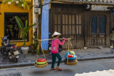 Hoi An, Vietnam - January 16, 2020: Representative images of the various tourist attractions seen in the tour of the old city.