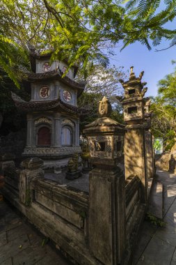 Da Nang, Vietnam - 14 Temmuz 2020: güzel görüntüler, mermer tapınakta Pagoda.