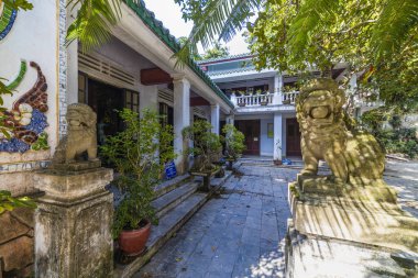Da Nang, Vietnam - 14 Temmuz 2020: güzel görüntüler, mermer tapınakta Pagoda.