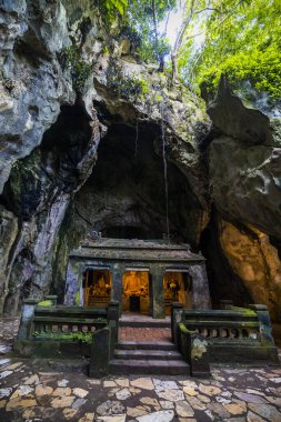 Da Nang, Vietnam - 14 Temmuz 2020: güzel görüntüler, mermer tapınakta Pagoda.