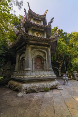 Da Nang, Vietnam - 14 Temmuz 2020: güzel görüntüler, mermer tapınakta Pagoda.