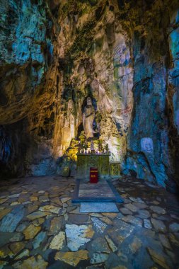 Da Nang, Vietnam - 14 Temmuz 2020: güzel görüntüler, mermer tapınakta Pagoda.