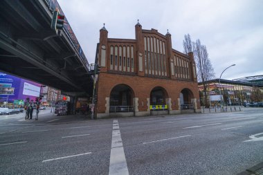 BERLIN, GERMANY. FEBRUARY 08 2020: Historical Oberbaum bridge (Oberbaumbruecke) and the river Spree in Berlin, Germany, Europe.
