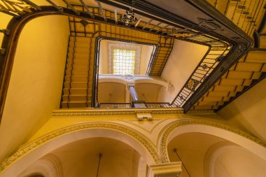 Berlin, Germany - February 7, 2020: Interior view of the Cathedral of Berlin. High angle view.